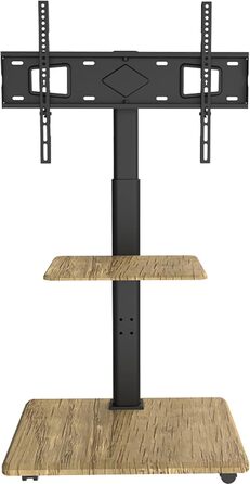 Підставка для телевізора Delphos Mobiler TV Stand - роликова, з дерев'яною основою, для телевізорів 32-70 дюймів, до 45 кг, регульована висота до 130 см, поворотна ±25°, VESA 600x400 (вишня)