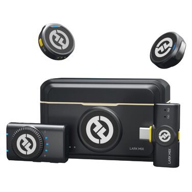 Hollyland Lark M2 Бездротовий петличний мікрофон для iPhone 15/16/17 та Android, 300м радіус дії, Hi-Fi звук, шумозаглушення, 30 годин роботи, міні-мікрофон для відео (2TX + USB-C RX + зарядний кейс)