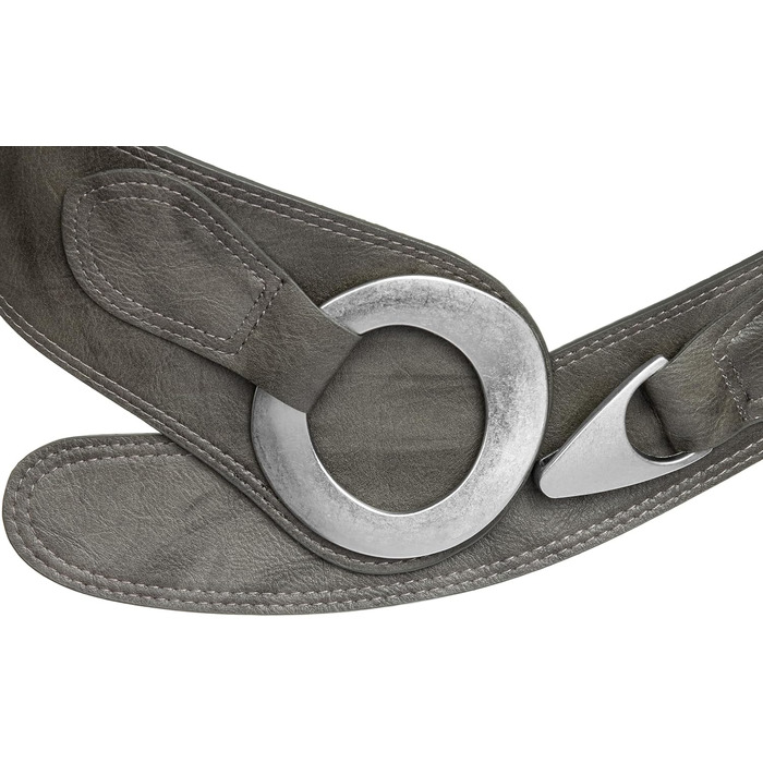 Жіночий широкий ремінь Caspar GU243 з крутою металевою пряжкою, 115 см, сірий