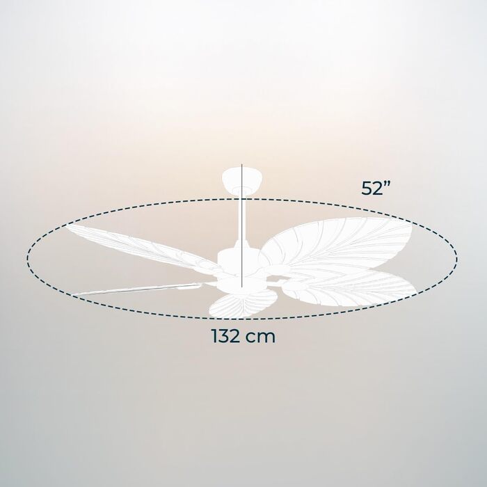 Стельовий вентилятор Cecotec EnergySilence Aero 5200 Palm DC 132 см з пультом, таймером, 6 швидкостей, режим зима/літо, регульована висота
