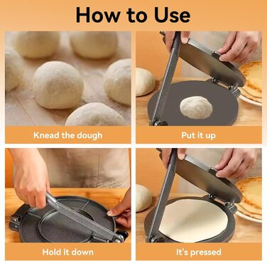 Пресс для тортилій Cyrank, ручний ротатор для роти, прес для тако, ксадила, тортилій, з алюмінієвого сплаву, 16 см, чорний