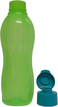 Tupperware To Go Eco 1000ml Eco Easy Flip Top Drinking Bottle EcoEasy XL 1 Liter (Neon Green Turquoise)