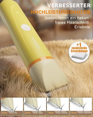 Набір для стрижки собак та котів Leise: акумуляторна машинка з 4 насадками, водонепроникна IPX7, для догляду за мордочкою, вухами, лапами та тілом