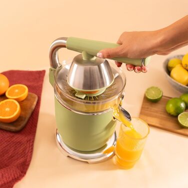 Електрична соковитискачка для цитрусових Cecotec Xqueeze RetroJuice 1000 Green - 1000W, нержавіючий фільтр, 2 конуси
