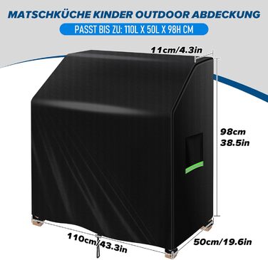 Чохол для дитячої кухні та гриля Maxawe 110x50x98 см, водонепроникний 420D Оксфорд, захист від пилу, ультрафіолету та погодних умов