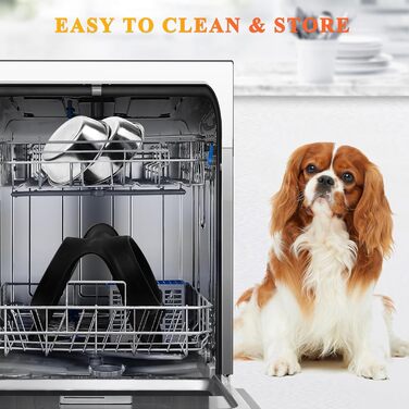 Миска для собак VIVAGLORY Splashfree - нерозливна миска з нержавіючої сталі та силіконовим килимком, 1310 мл, чорна