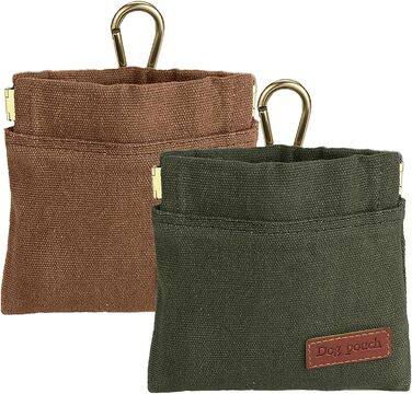 Сумка для тренування собак Leckerlibeutel, 2 шт., для цуценят, з автоматичним дозатором, для прогулянок, зеленого та хакі кольору