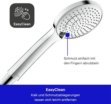 Душова лійка Duravit Universal з 3 режимами (Rain, Intense, Soft), ручна душова насадка Ø 110 mm, економія води MinusFlow, легко чиститься, хром
