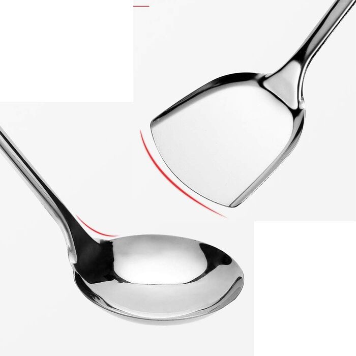 Набір кухонного приладдя 6 шт: ложка для готування, лопатка для смаження, нержавіюча сталь