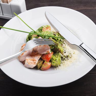 Набір столових приборів Herogo на 6 осіб (36 предметів) з нержавіючої сталі, з ножем для стейка, для дому/ресторану, миюча в посудомийній машині (квадратний)