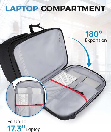 Сумка-рюкзак для фотокамери Bagsmart: водонепроникний рюкзак для фотографів з відділенням для ноутбука 15,6 дюймів, чорний