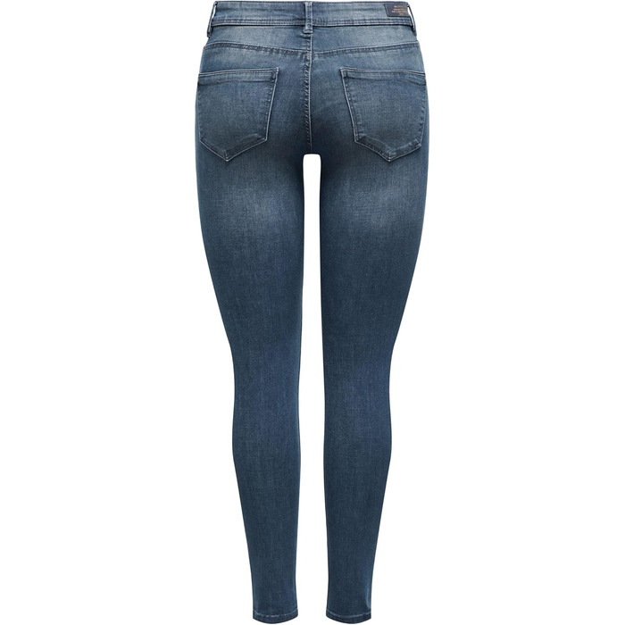 Джинси скінні жіночі ONLY ONLBLUSH, середньої посадки, укорочені, блакитно-чорний денім (XS/30L)