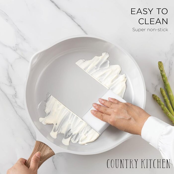 Набір посуду Country Kitchen, 14 предметів, антипригарне покриття, алюміній, кремовий (шавлія) - каструлі, сковороди та аксесуари
