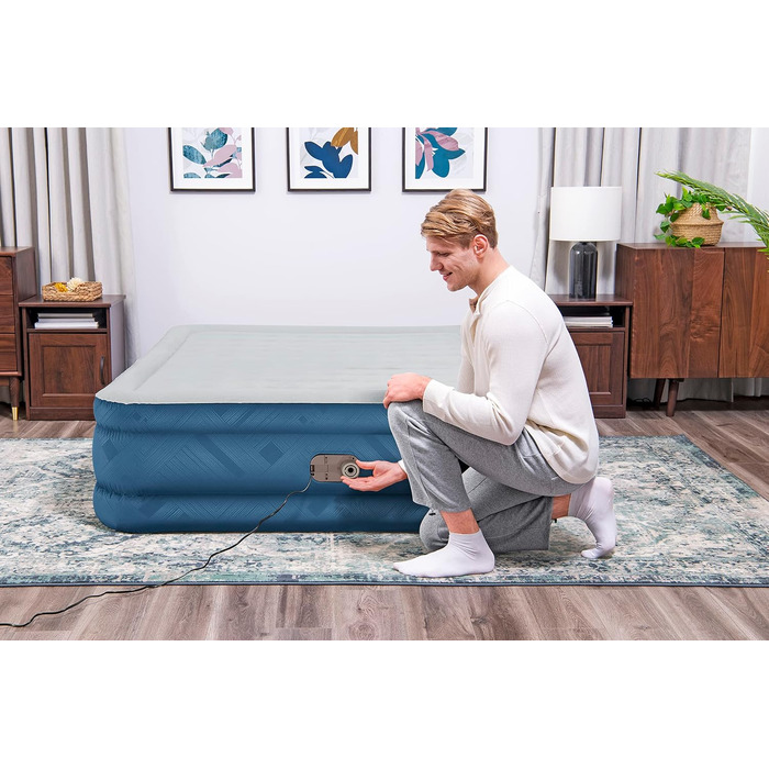 Повітряний матрац Bestway Fortech Snugable Top з вбудованим електричним насосом, Double XL/Mid, 203 x 152 x 46 см