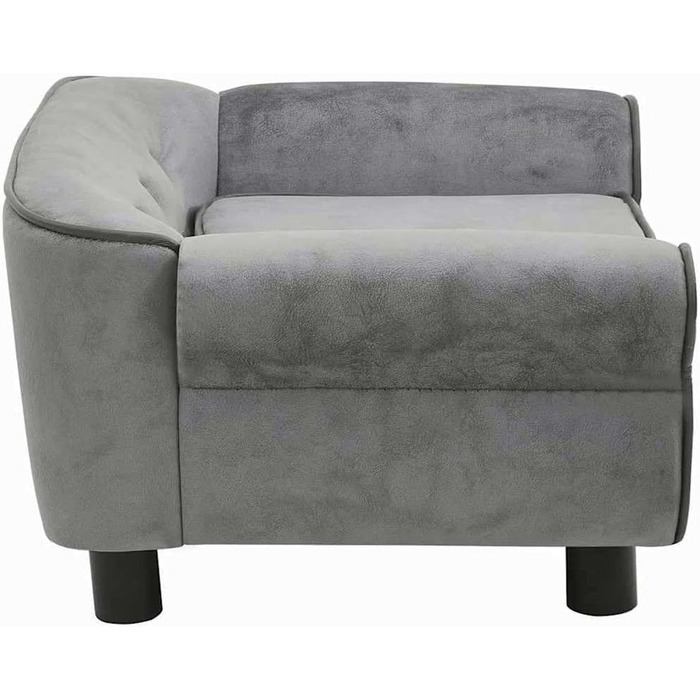 Софа для собак VidaXL, темно-сіра, 72x45x30 см, плюшеве ліжко для собак/кішок