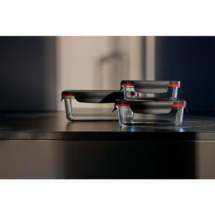 Набір контейнерів для зберігання Silit Storio (3 шт.), скляні з кришкою, герметичні, придатні для миття в посудомийній машині, для мікрохвильової печі та духовки (без кришки)