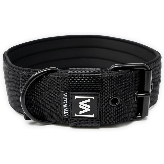 Нашийник для собак середнього розміру, 4 см, з неопреновою підкладкою, чорний, з нержавіючою сталею, 45-55 см