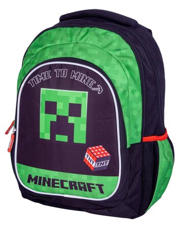 Шкільний багатофункціональний рюкзак Minecraft Astra, чорний з зеленим, 27 л