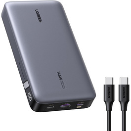 Power Bank UGREEN Nexode 145W 25000mAh з 3 USB-C портами та цифровим дисплеєм. Сумісний з MacBook, iPhone, Galaxy, Dell