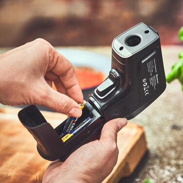 Інфрачервоний термометр BURNHARD з подвійним лазером, -50 – 550 °C, з функцією утримання, регулюванням випромінювання, для піцокаменів та грилів