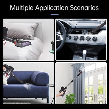 Акумуляторний пилосос Kavolet 25 kPa, 40 хв роботи, 2-в-1 для дому, офісу та авто. З насадкою для щілин та щіткою.