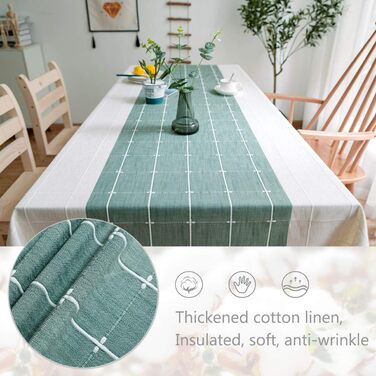 JaeMoose Washable Tablecloth Outdoor Washable Outdoor Tablecloth Tassel Tablecloth Rectangular Tablecloth Cotton Linen Tablecloth Suitable for Home Kitchen Decoration