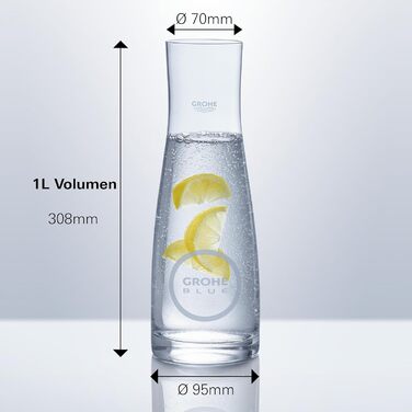 GROHE Blue Fizz Набір для газованої води, стартовий (3 рівні газування, без CO2 балончика, 1x 0,85л пляшка + засіб для чищення), 31943K00