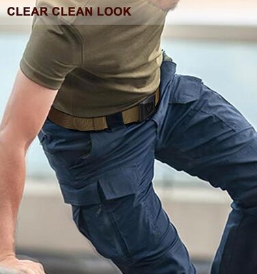 Тактичний пояс BULLIANT для чоловіків, робочий пояс, військовий, для піших прогулянок, 3.8 см, швидкознімна металева пряжка, регульований розмір 115 см (також доступний 100 см)