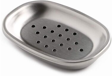 Миска для мила CASACLAUSI з нержавіючої сталі Преміум якість для кухні та ванної кімнати, двошарова, срібна / чорна