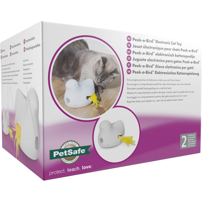 PetSafe Cat Toy, Interactive Engagement Toy with Timer, 3 AA Batteries Required (Peek-a-Bird)
