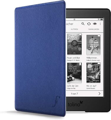 Чохол для Tolino (2019) Roségold: тонкий, легкий, з авто-вимиканням екрану. Захисний чохол-папка для електронної книги Tolino Roségold (Page 2, Königsblau)