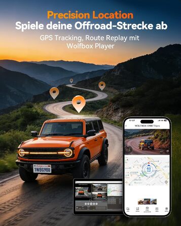 Автомобільний відеореєстратор-дзеркало WOLFBOX G900 Tripro 3-канальний 4K з камерою заднього виду (без карти пам'яті)