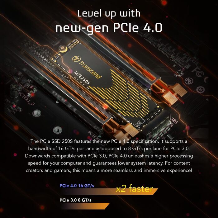 SSD накопичувач Transcend 1TB NVMe PCIe Gen4 x4 M.2 2280 - TS1TMTE250S