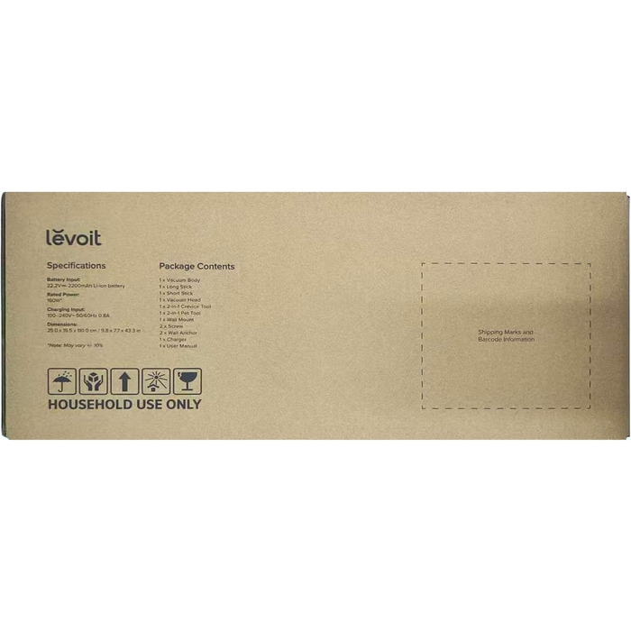 Бездротовий пилосос Levoit LVAC-200: 4-в-1, для дому та авто, фільтрація 99,9%, для тварин, килимів, твердих поверхонь