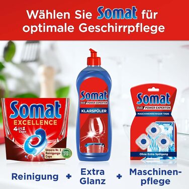 Капсули для посудомийних машин Somat Excellence 4in1, без запаху, для ідеального очищення та блиску, 176 шт.