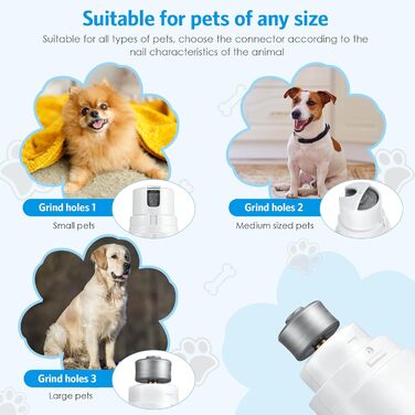 Електричний точило для собачих кігтів Brifit - тихий, для малих, середніх та великих собак, білий/сріблястий