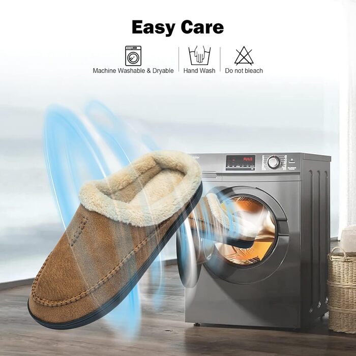 Чоловічі халапи Miqieer з піною Memory Foam, теплі зимові плюшеві халапи (43/44 EU, 570 Коричневий)