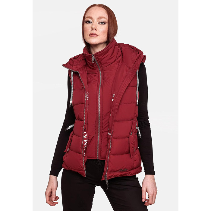 Легка перехідна жилетка ARIKOO Daen з капюшоном, стеганий жилет Taisaa XS-3XL (XS, Blood Red)