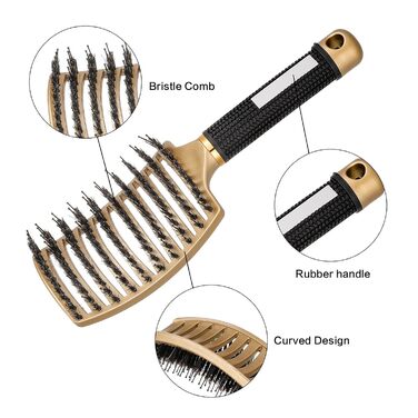 Набір гребінців для волосся з щетиною дикого кабана, 3 шт. – розпушувач, для довгих, тонких, густих, кучерявих волосся