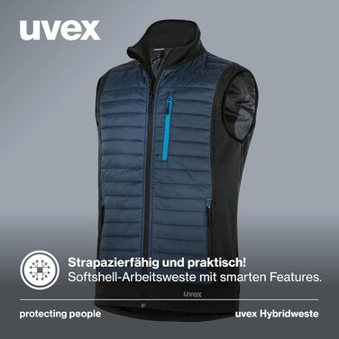 Жилет Uvex tune-up чоловічий гібридний - степна жилетка - міцна робоча жилетка, розмір L, темно-синій