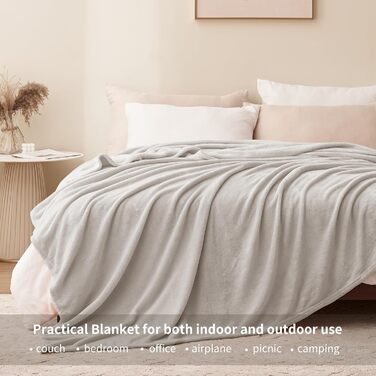 Плед Aisbo: м'який та затишний плед з флісу 150x200 см XL, теплий плед для дивана, затишна пледова ковдра для вітальні та дивана на зиму (220 x 240 см, бежевий)