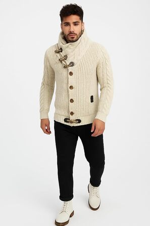 Чоловічий кардиган Eif Neson з ґудзиками, світло-бежевий, Regular Fit, для повсякденного та ділового стилю