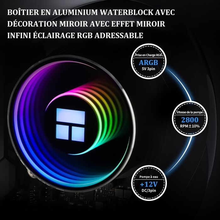 Thermalright Frozen Notte 120 ARGB - рідинне охолодження CPU з RGB підсвічуванням, 120мм, чорний