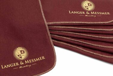Langer & Messmer Polishing Cloths for Smooth Leather made from 100% Cotton in a Practical Set - The shoe cloth for professional shoe care ( | Beige) (Set of 6, Bordeaux)