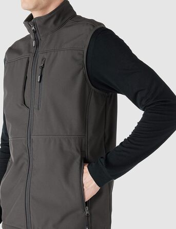 Чоловіча софтшеллова жилетка Outdoor Ventures: водонепроникна, вітрозахисна, спортивна, з декількома кишенями, для гольфу (S, Коричнево-сіра)