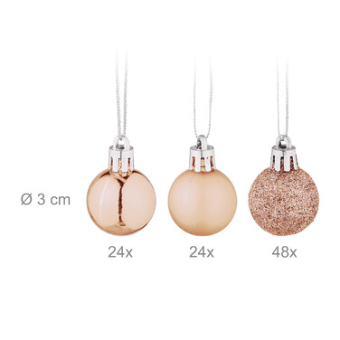 Relaxdays Set of 96 Christmas Baubles