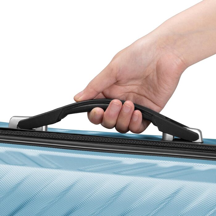 Набір валіз Zelsius 3 шт. чорного кольору | ABS, з кодовим замком, подвійними колесами та внутрішнім роздільником | Ручна валіза, набір валіз з твердим корпусом, тривала валіза, велика валіза, багаж (сталево-блакитний)