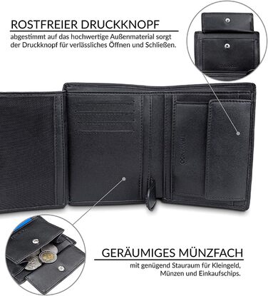TRAVANDO Wallet for Men Chicago RFID Wallet, Men's Wallet, Portemonnaie, Portmonaise, Wallet, Large, Vertical Briefcase Wallet, Men's Wallet, Men's Wallet, Portmonee, Gift, Wallet