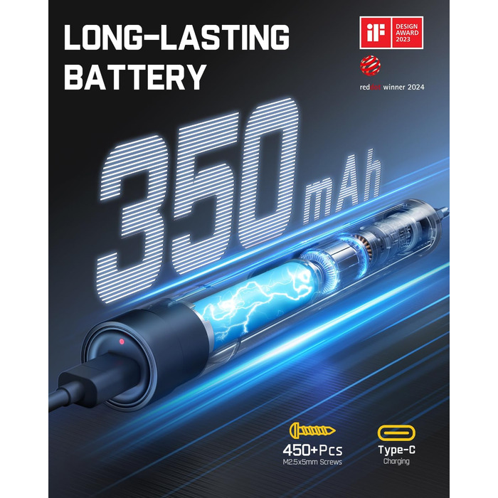 Fanttik E1 MAX: Набір прецизійних викруток 50 в 1 з акумулятором, 2 швидкості, для ремонту iPhone, ноутбуків, окулярів