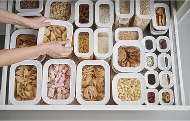 Набір контейнерів для зберігання харчових продуктів Mepal, 4 шт., прямокутні, пластикові, з кришками, герметичні, 1000 мл або 1500 мл, білий/нордичний зелений, органайзер для кухні